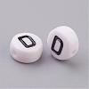 Acrylic Horizontal Hole Letter Beads X-PL37C9070-D-2
