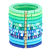 12Pcs 12 Color Polymer Clay Heishi Bead Stretch Bracelets Set with Plastic Beaded BJEW-PH01903-1