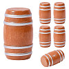 6Pcs Wooden Beer Barrel Figurines Ornaments DJEW-PH0001-82-1