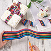 2Rolls 2 Styles Stripe Pattern Printed Polyester Grosgrain Ribbon OCOR-TA0001-37K-5