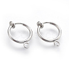 Brass Clip-on Hoop Earrings X-KK-L169-06P-2
