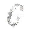Non-Tarnish 304 Stainless Steel Butterfly Open Cuff Bangles for Women BJEW-M316-05P-1