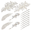 14Pcs 4 Style Wedding Bridal Alloy Rhinestone Hair Bobby Pins DIY-GA0003-90-1