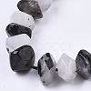 Natural Black Rutilated Quartz Beads Strands G-R462-11-3