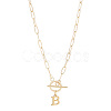 304 Stainless Steel Letter Pendant Necklaces NJEW-LP0001-52B-G-1