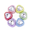 UV Plating Iridescent Acrylic with Rhinestone Beads X-OACR-B021-08-1