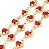 Heart Handmade Brass Glass Link Chains CHC-M024-04G-02-1