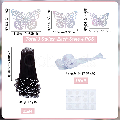 Pleated Polyester Mesh Gift Wrapping Bouquet Packaging for Valentine's Day DIY-UN0006-65A-1