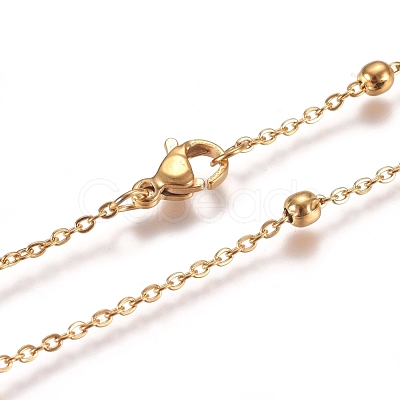 PVD Vacuum Plating 304 Stainless Steel Cable Chain Necklaces NJEW-L159-08E-G-1
