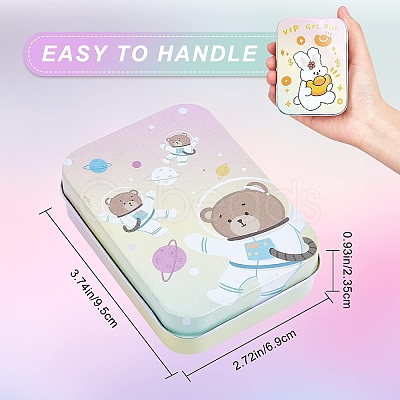 4Pcs 4 Styles Tinplate Storage Box CON-CN0001-02-1