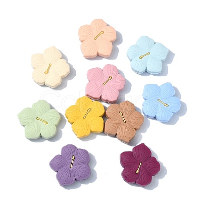 22Pcs 11 Colors Flower Food Grade Eco-Friendly Silicone Focal Beads SIL-CJ0002-56-1