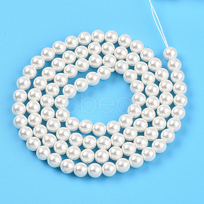 Baking Paint Pearlized Glass Pearl Bead Strands X-HY-N002-4mm-A11-1