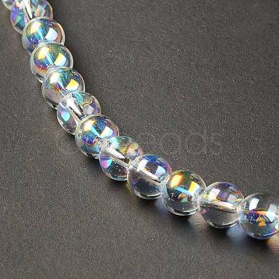 Transparent Electroplate Glass Beads Strands EGLA-I015-01A-1