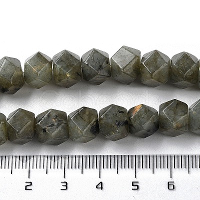 Natural Labradorite Star Cut Round Beads Strands G-M418-C10-01-1
