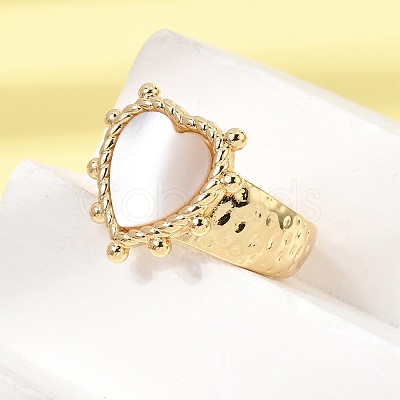 Brass Micro Pave Cubic Zirconia Open Cuff Rings CU-CBA4898-08G-10-1