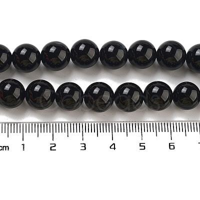Natural Black Onyx Round Bead Strands X-G-R198-10mm-1
