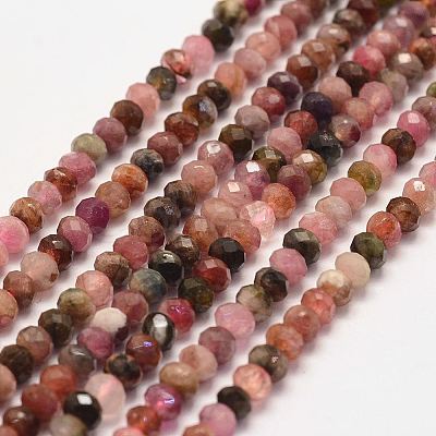 Natural Multicolor Tourmaline Bead Strands G-P279-77-3mm-1