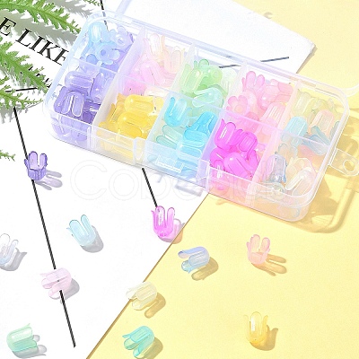 9 Colors Transparent Acrylic Beads Caps OACR-FS0001-72-1