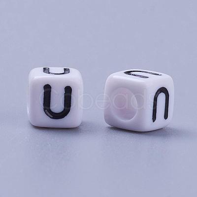 Acrylic Horizontal Hole Letter Beads PL37C9308-U-1