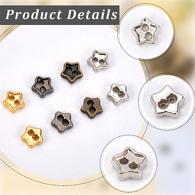 200Pcs 4 Colors Alloy Buttons BUTT-CY0001-13-1