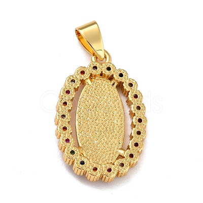 Brass Micro Pave Colorful Cubic Zirconia Pendants ZIRC-A021-41G-1