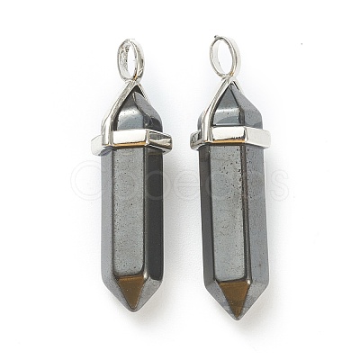 Synthetic Non-magnetic Hematite Pointed Pendants G-M378-01P-A16-1