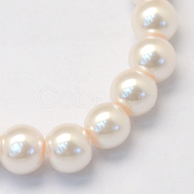 Baking Paint Pearlized Glass Pearl Round Bead Strands X-HY-Q003-4mm-41-1