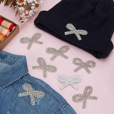 8pcs Glass Rhinestone Iron on/Sew on Patches DIY-FG0007-65-1