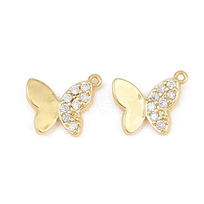 Brass Micro Pave Clear Cubic Zirconia Pendants CU-CBAFB7D-02G-1