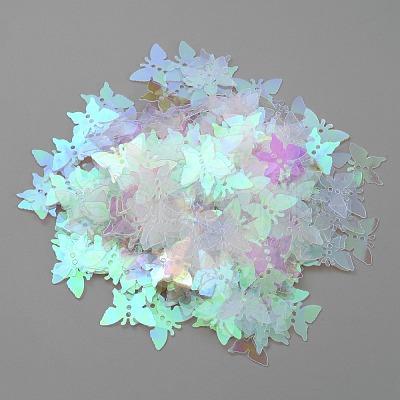 Rainbow Iridescent PVC Paillette/Sequins Links KY-WH0046-100I-1