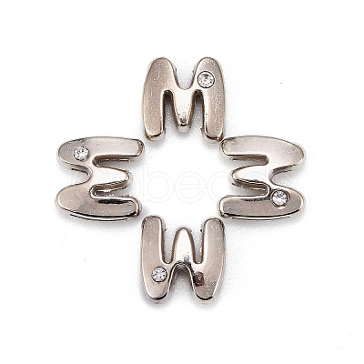 Letter Slider Beads for Watch Band Bracelet Making X-ALRI-O012-M-NR-1