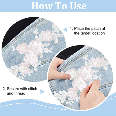 Flower Pattern Polyester Computerized Embroidered Appliques DIY-WH0387-36B-1