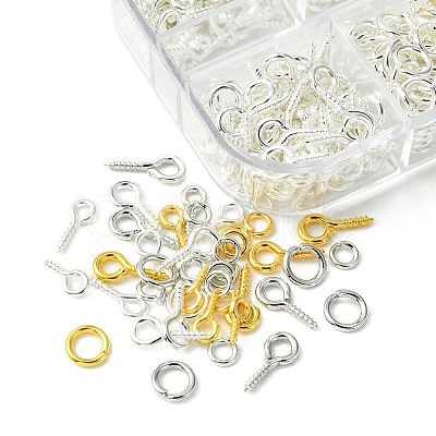 DIY 510Pcs 6 Style Iron Screw Eye Pin Peg Bails DIY-FS0005-34-1