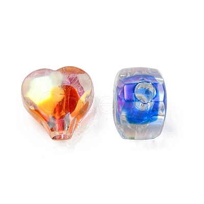 UV Plating Rainbow Iridescent Acrylic Beads OACR-F004-05-1