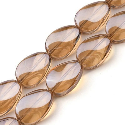 Transparent Electroplate Glass Beads Strands EGLA-C001-PL02-1
