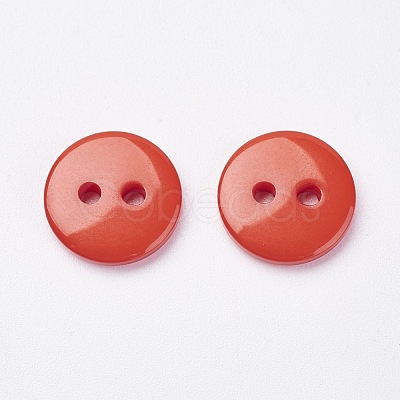 2-Hole Flat Round Resin Sewing Buttons for Costume Design BUTT-E119-36L-08-1
