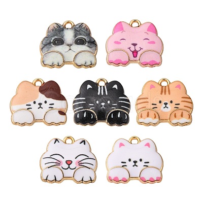 35Pcs 7 Colors Alloy Enamel Pendants ENAM-CJ0002-67-1