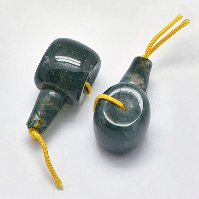 Natural Moss Agate 3 Hole Guru Beads X-G-K208-02-A-26-1