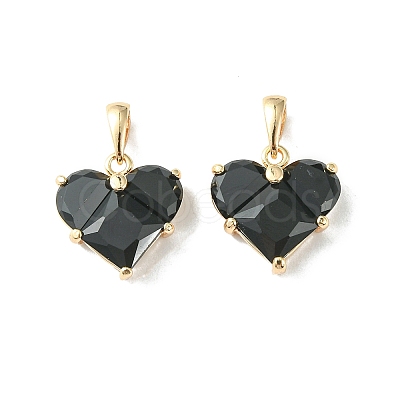 Brass Micro Pave Cubic Zirconia Charms X-KK-L208-03G-03-1