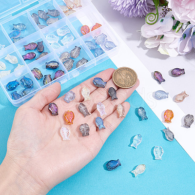 72Pcs 12 Styles Electroplate Glass Beads EGLA-PA0001-24-1
