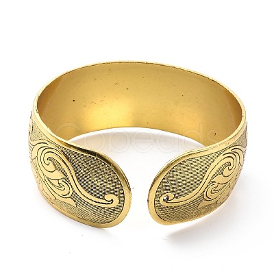 Alloy Wide Open Cuff Bangle for Women BJEW-G662-01C-AG-1