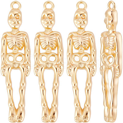 10Pcs Halloween Themed Brass Pendants KK-BBC0015-68C-1