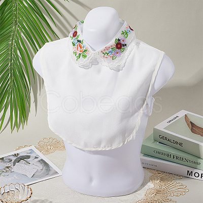 Detachable Polyester Embroidered Flower Collar AJEW-WH20006-242A-1