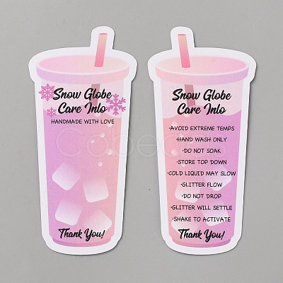 Paper Ice Cup Care Instructions Card AJEW-WH0077-013-1