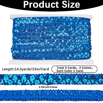 2Pcs 2 Colors Plastic & Polyester Paillette Beads OCOR-CY0002-10B-1