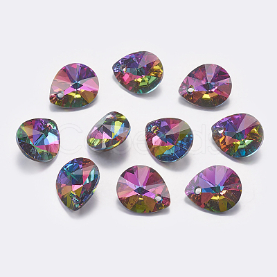 Faceted K9 Glass Rhinestone Charms RGLA-F053-C-001-M-1