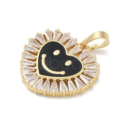Rack Plating Brass Micro Pave Clear Cubic Zirconia Pendants KK-A224-15G-1