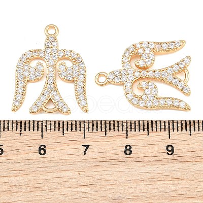 Brass Micro Pave Clear Cubic Zirconia Connector Charms CU-CBA7BFE-03B-G-1
