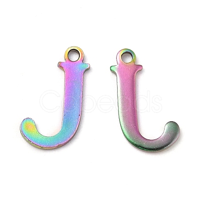 Ion Plating(IP) 304 Stainless Steel Alphabet Charms LS-STAS-H122-J-M-1