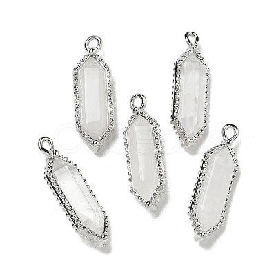 Natural Quartz Crystal Faceted Double Terminal Pointed Pendants G-G181-05P-04-1